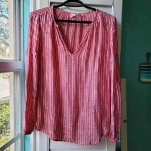 Vintage GAP Red Pinstripe Blouse, Womens Size XS